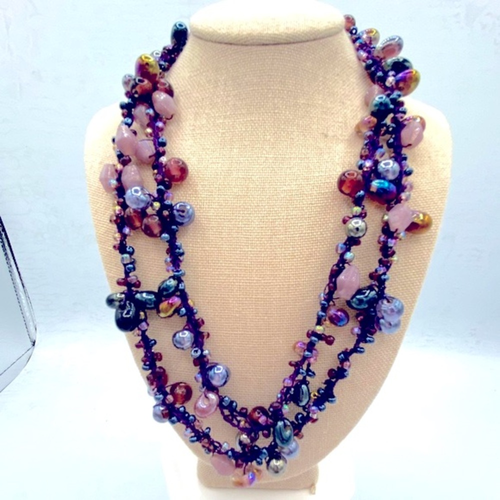Multicolor Beaded Statement Necklace - Elegant Women’s Jewelry